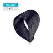 A teardrop-shaped swatch of dark