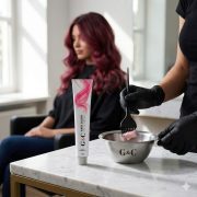 woman setting for color
