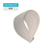 A smooth loop of G&C Hair Color in Very Blonde Neutral Ash 9.01 is shown. A teal "DEMIPERMANENT" label appears at the top left