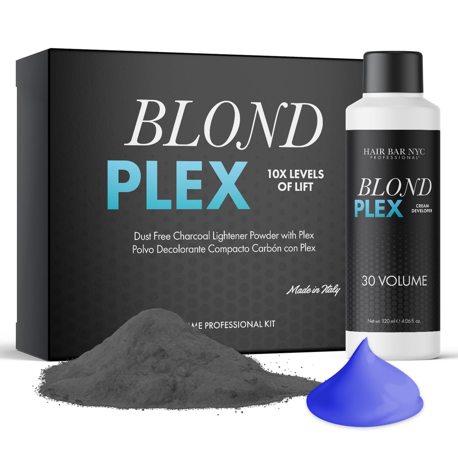 Blond Plex Charcoal Lightener and Violet Developer Kit with Samples